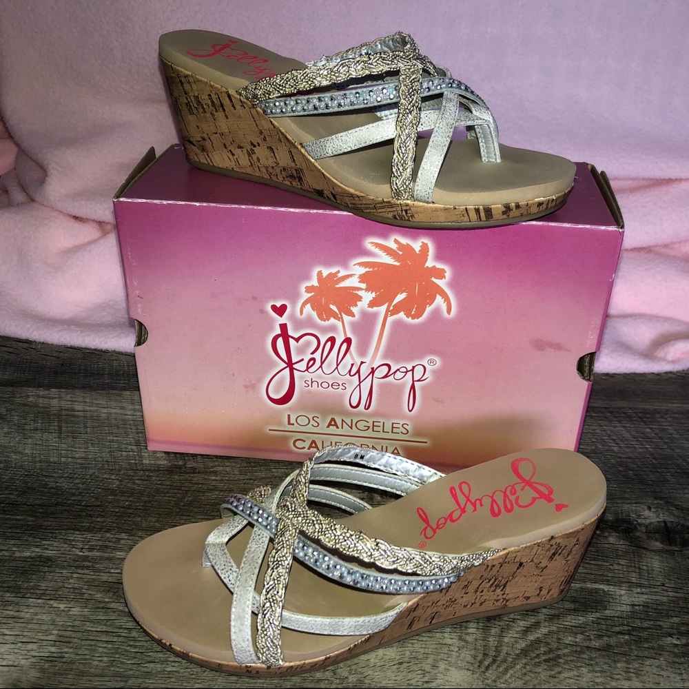 JellyPop women's size 8 Wedges/Sandals, sparkly